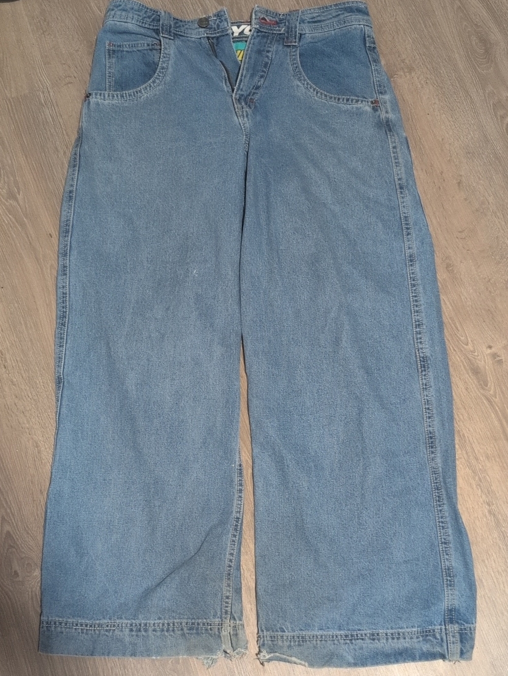 Light Blue A.Lab Jeans. 26 Inch Leg Opening. Size 32. Heel Bite.
